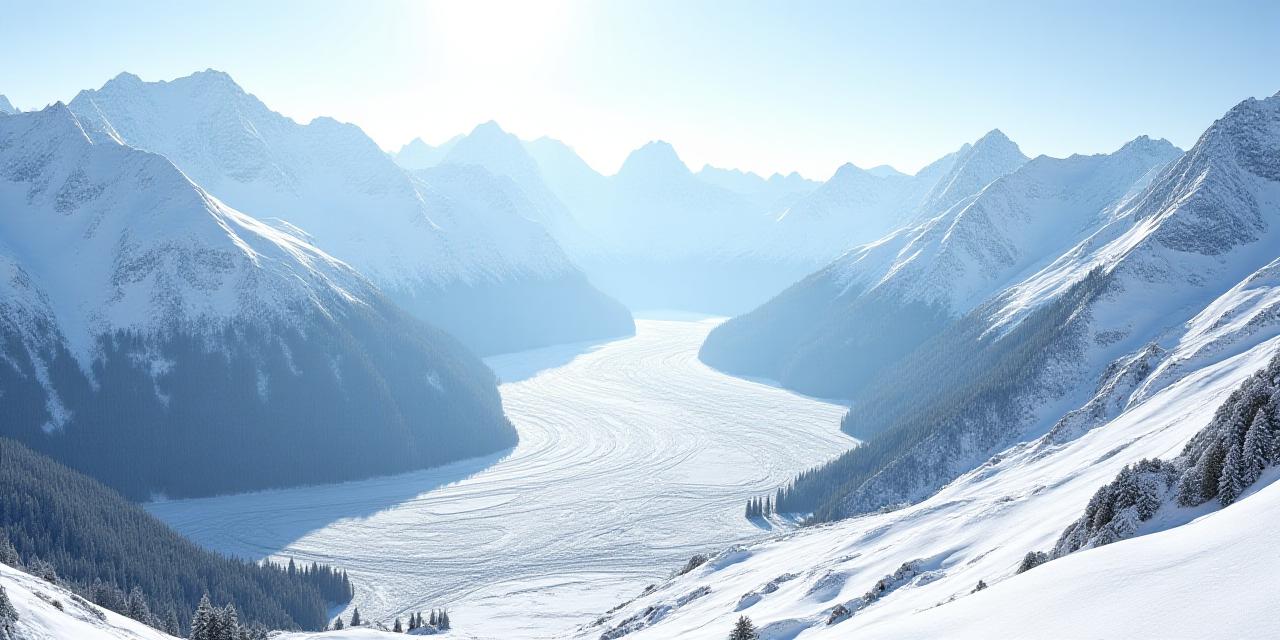 Hochalpine Gletscherlandschaft mit digitalem Overlay