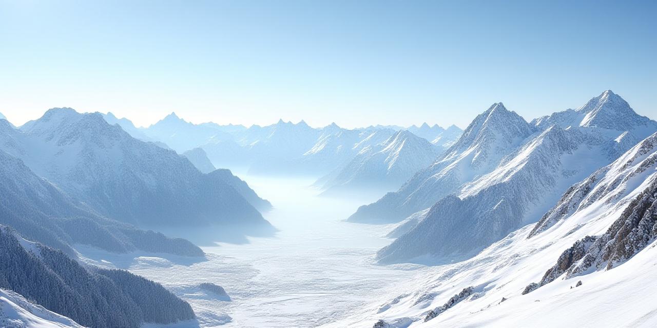 Verschneite Alpengipfel unter blauem Himmel